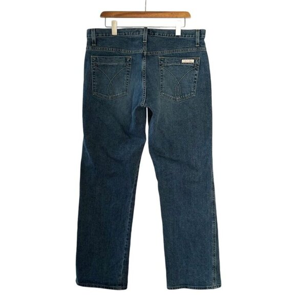 Y2K Calvin Klein Mid Rise Loose Fit Straight Leg Stretch Jeans Size 14 - Picture 2 of 12